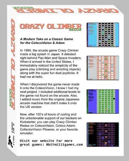 Crazy Climber Redux US Back Box Art