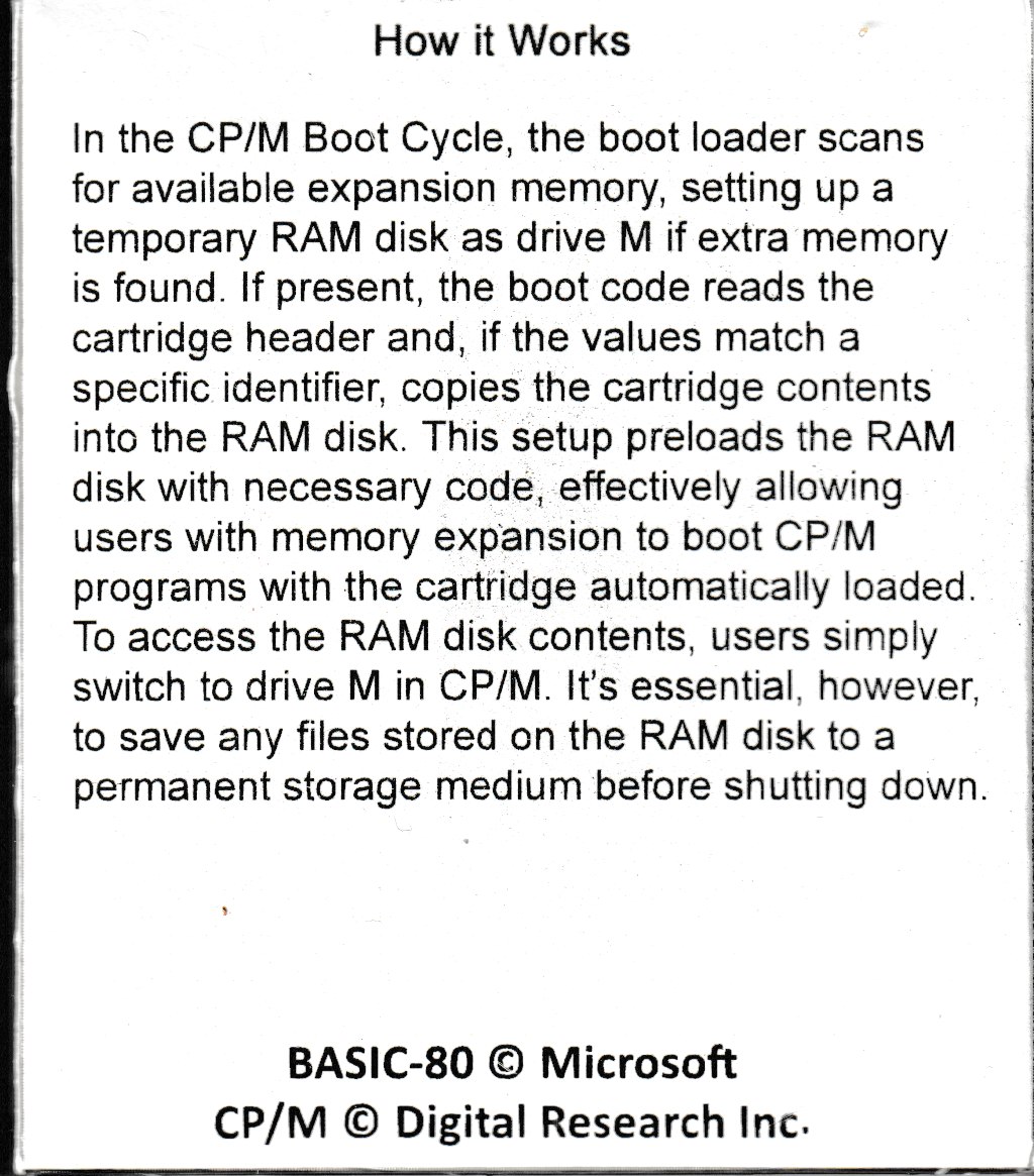 Microsoft Basic-80 (CP/M 2.2) US Back Box Art