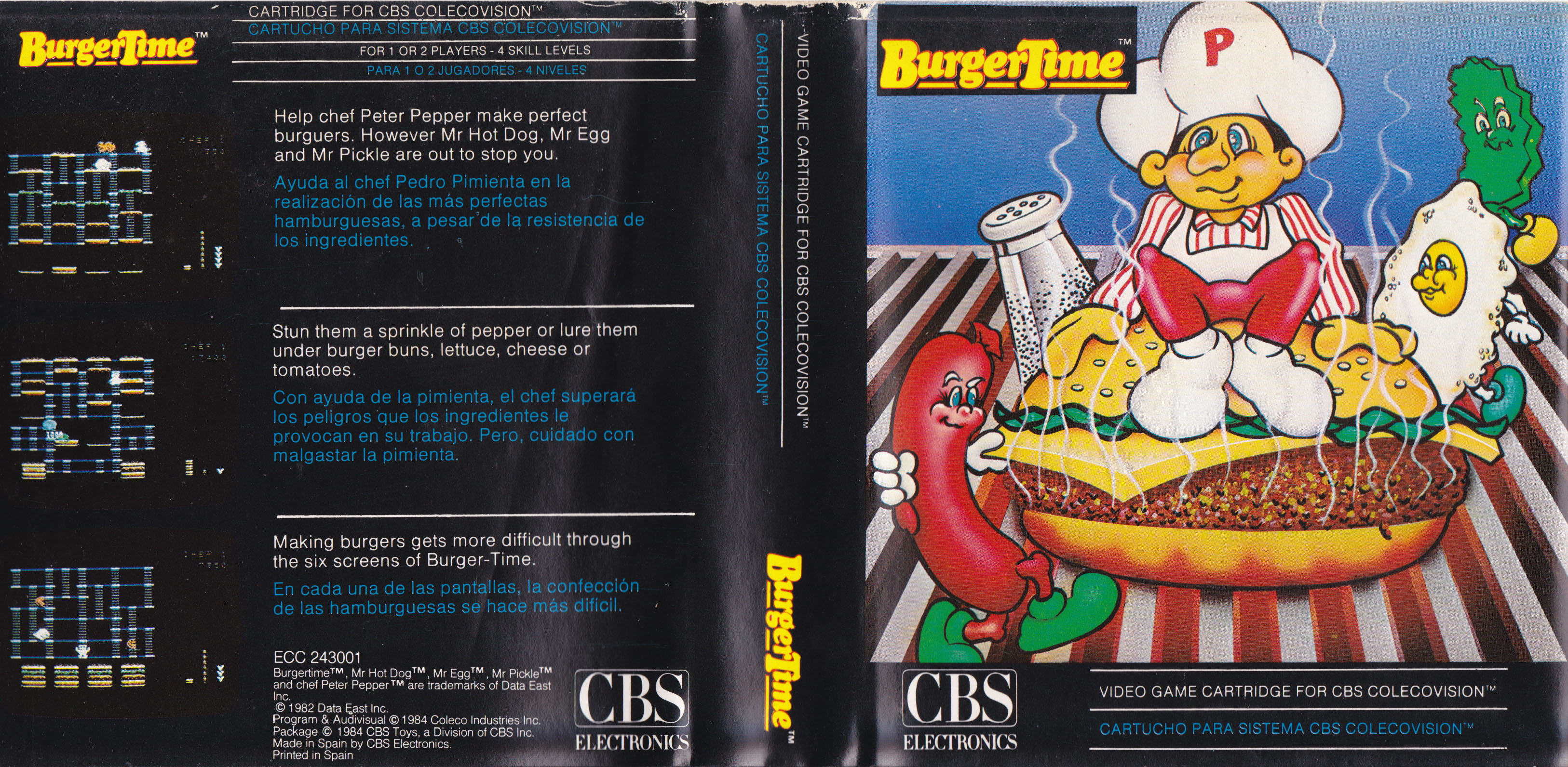 BurgerTime (ES) - CBS5 ColecoVision box