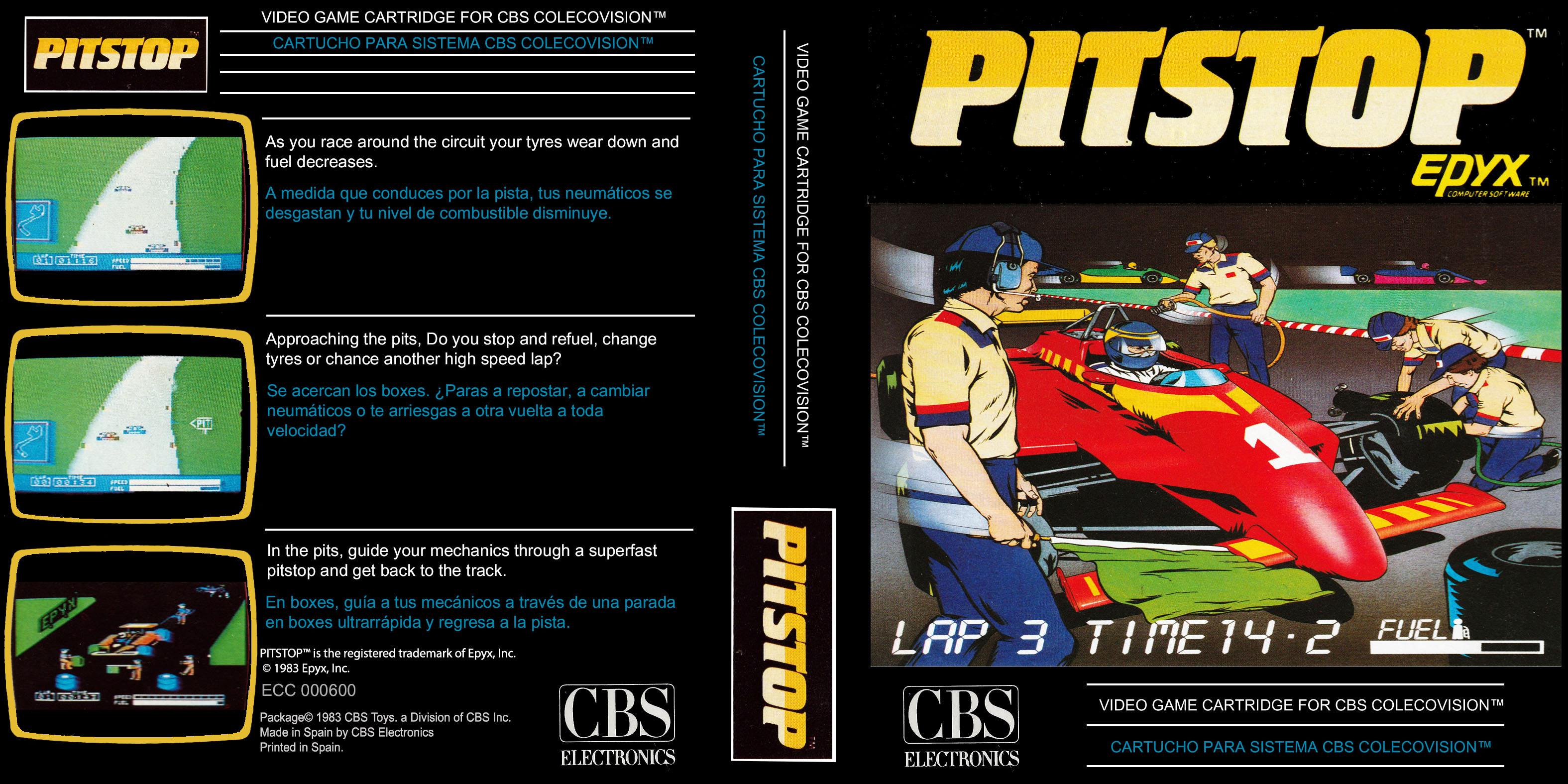 Pitstop (ES) - CBS5 ColecoVision box