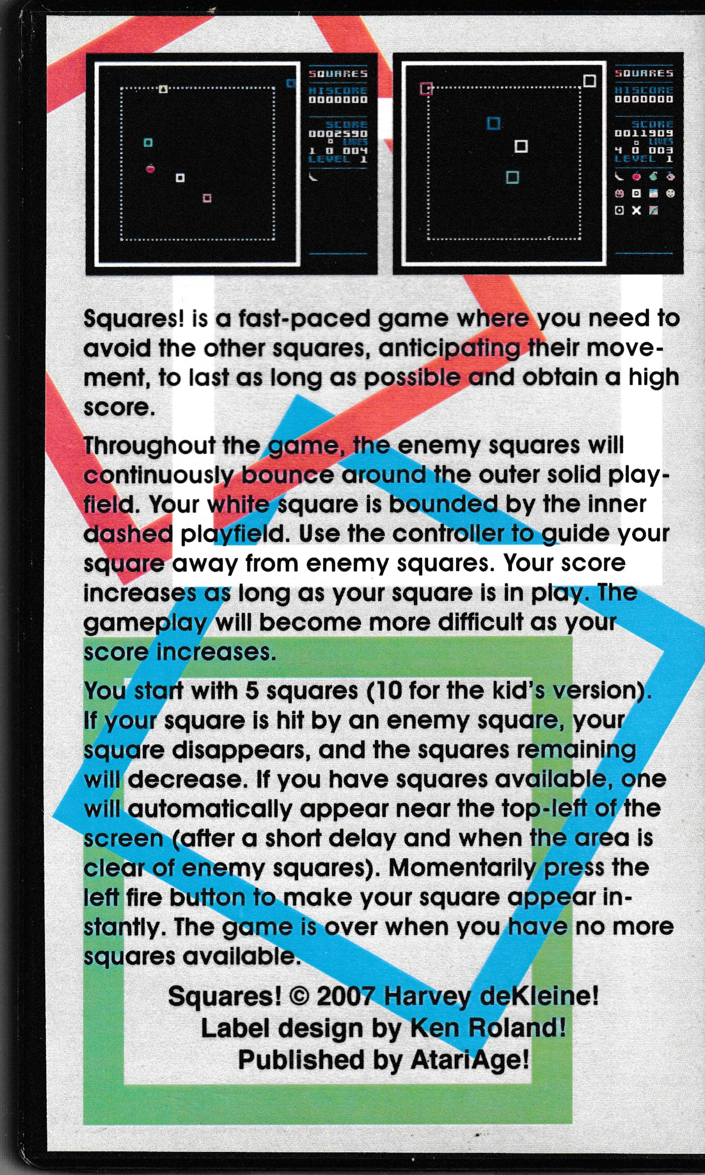Squares! US Back Box Art