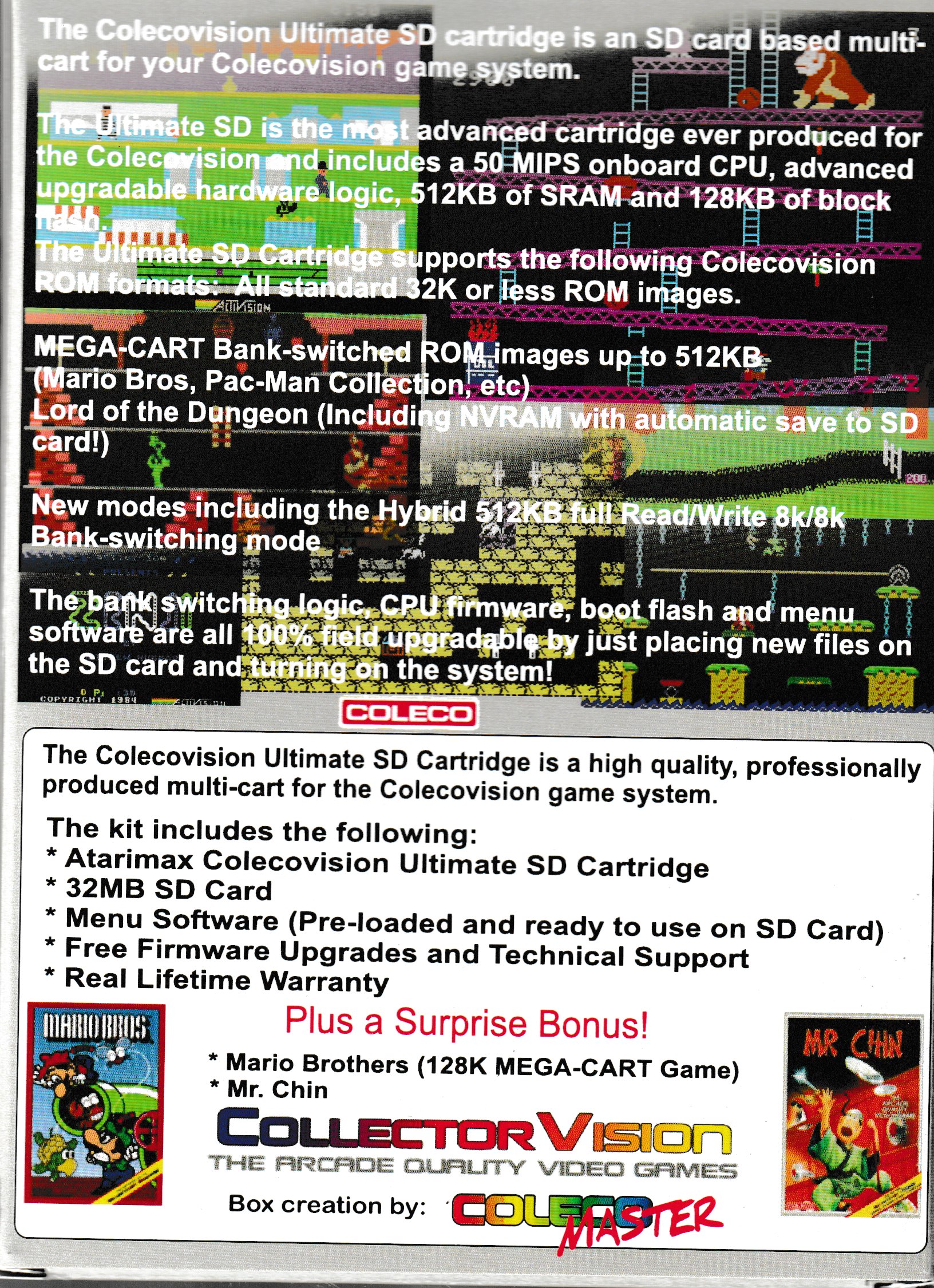 AtariMax Ultimate SD for CV MultiCart US Back Box Art