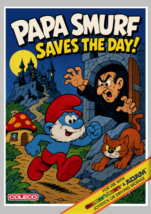 Papa Smurf Saves the Day  (Hack) US Front Box Art