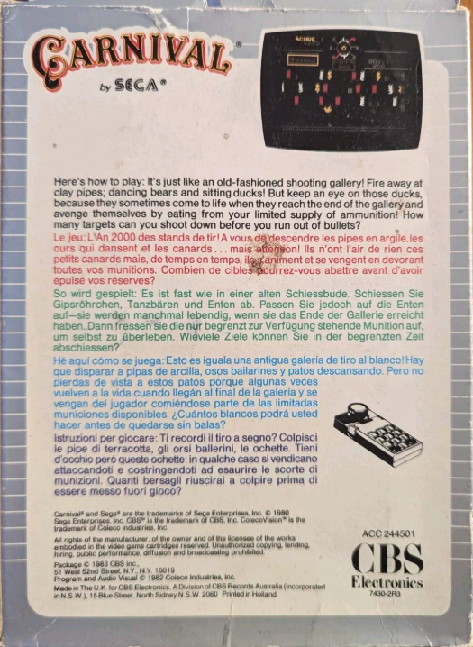 Carnival (EU) US Back Box Art