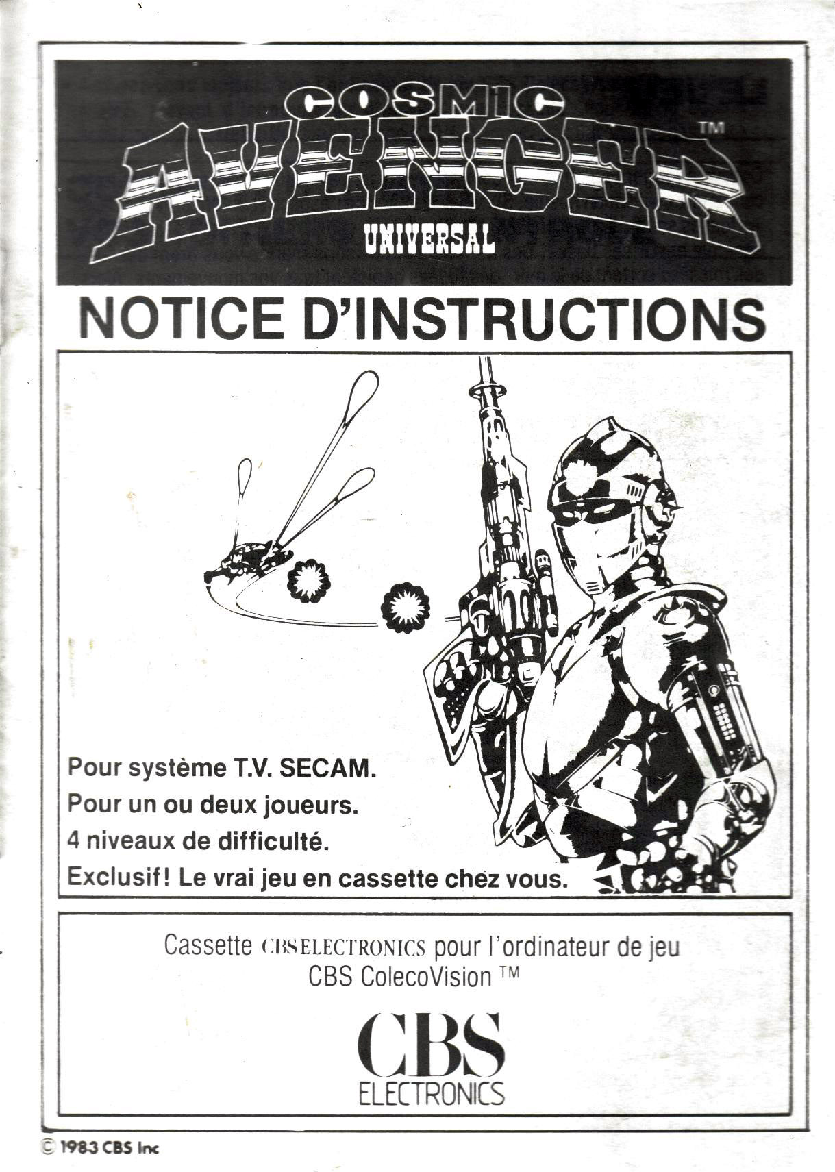 Cosmic Avenger (FR) US User Manual