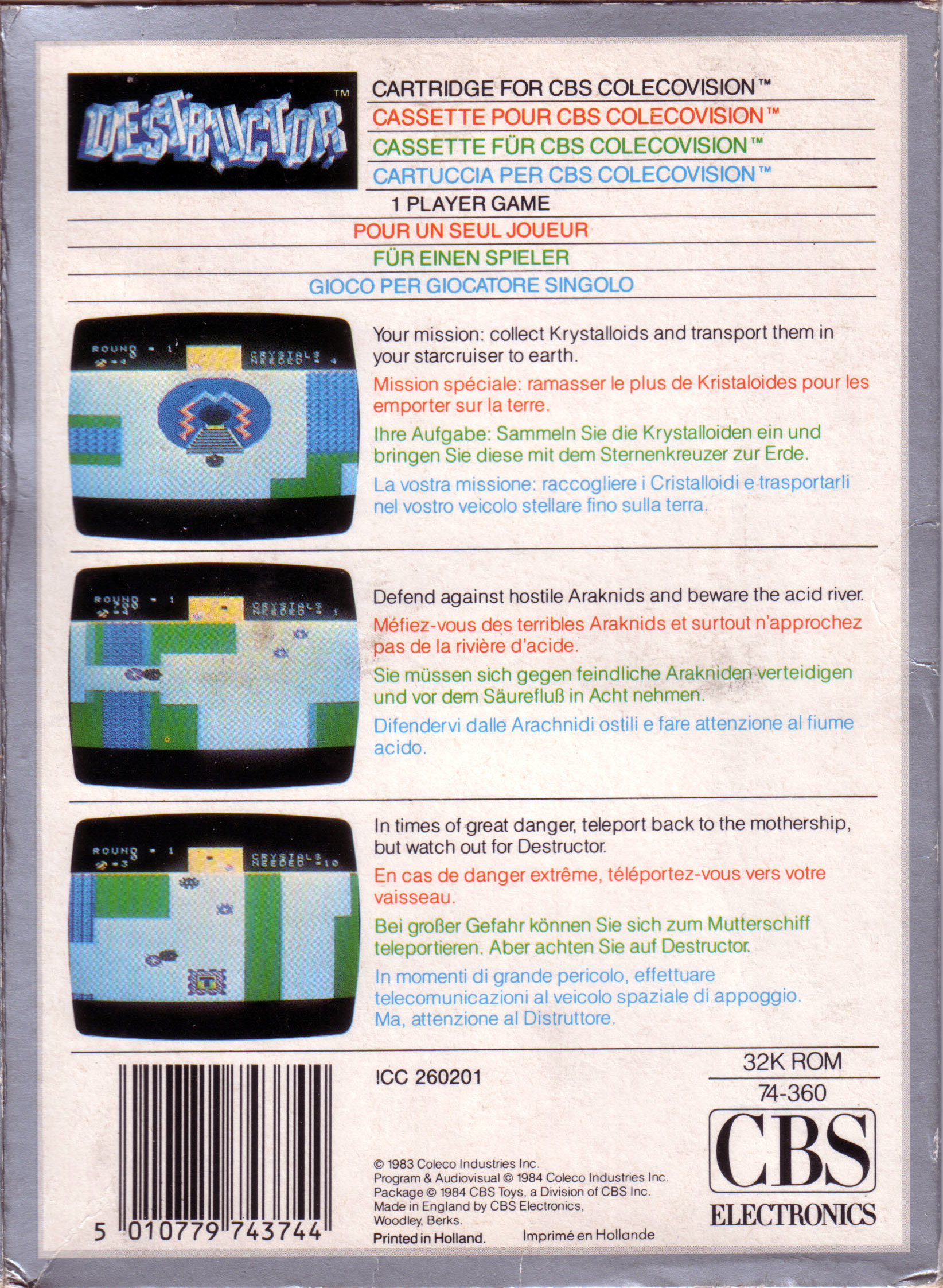 Destructor (EU) US Back Box Art