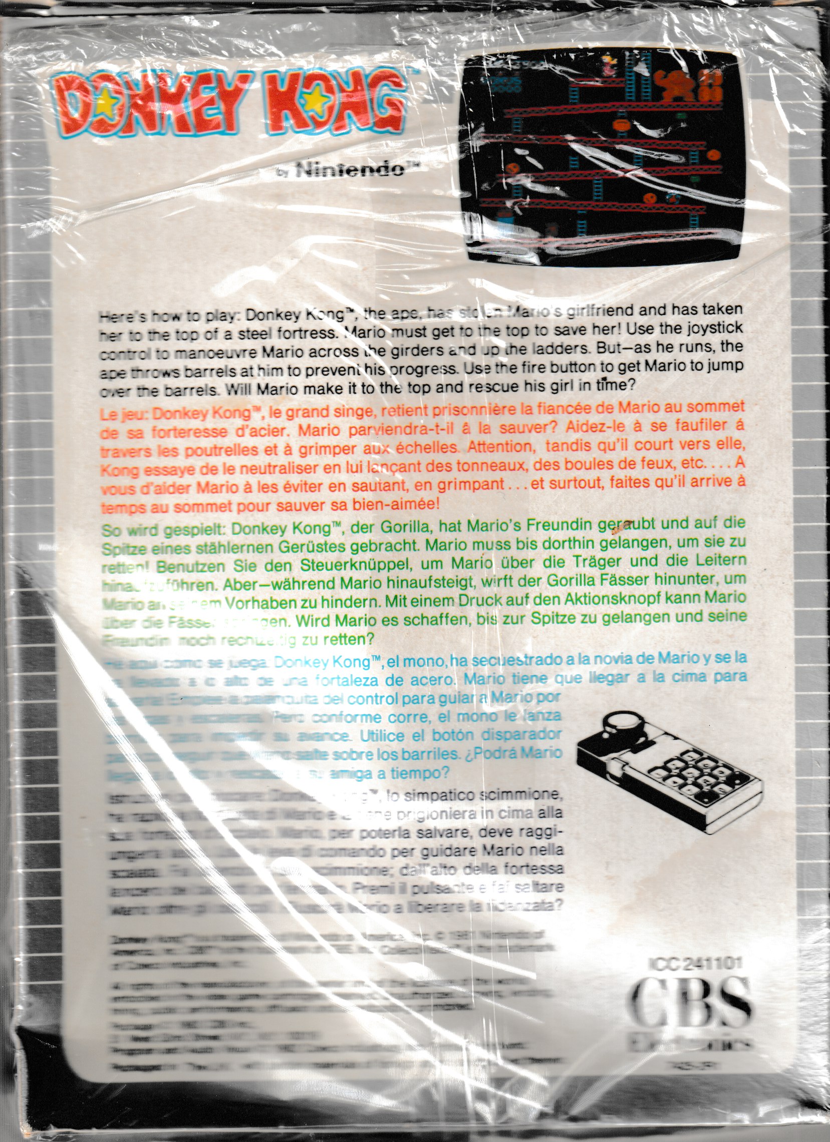 Donkey Kong (EU-R1) US Back Box Art