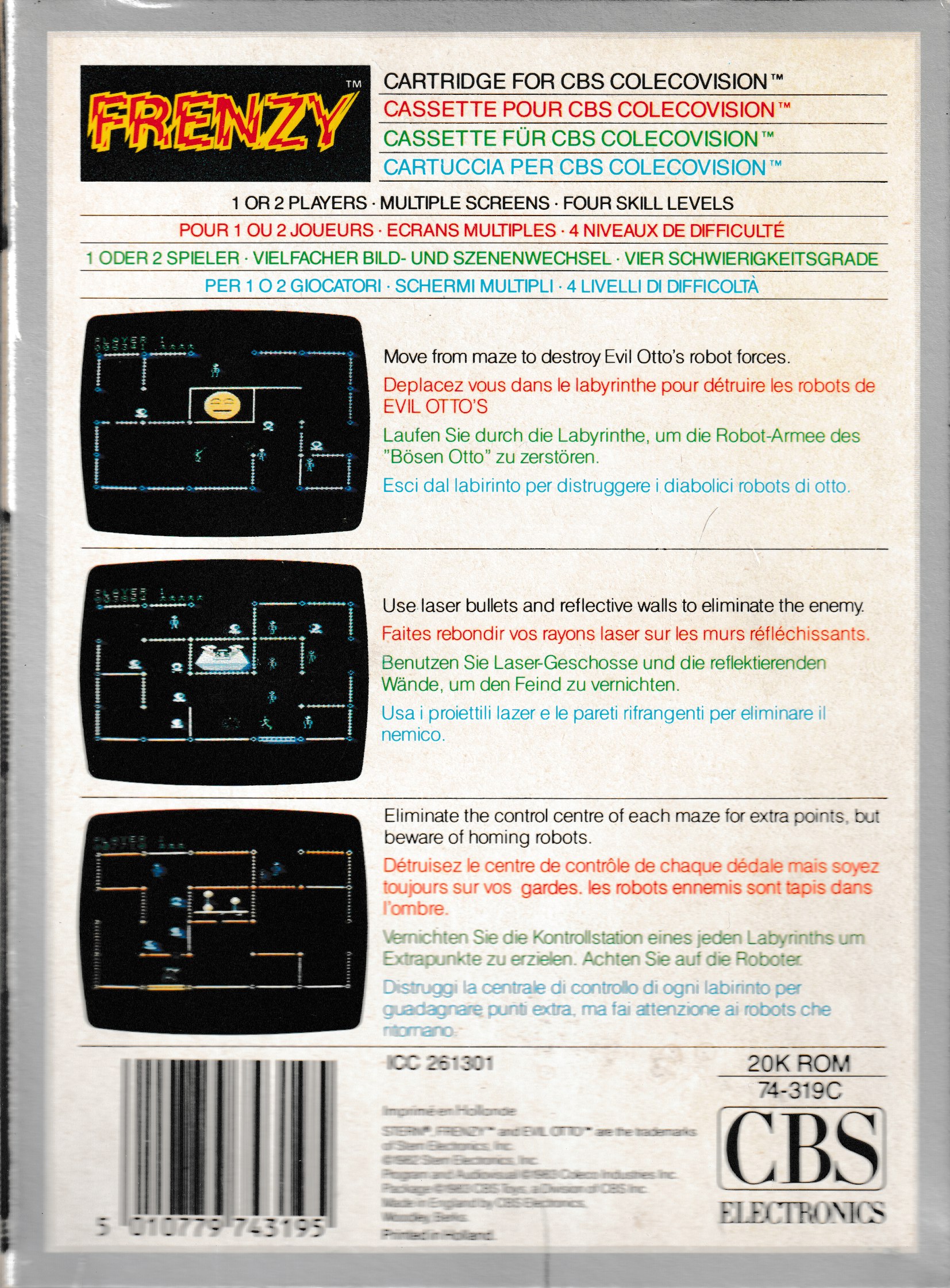Frenzy (EU) US Back Box Art