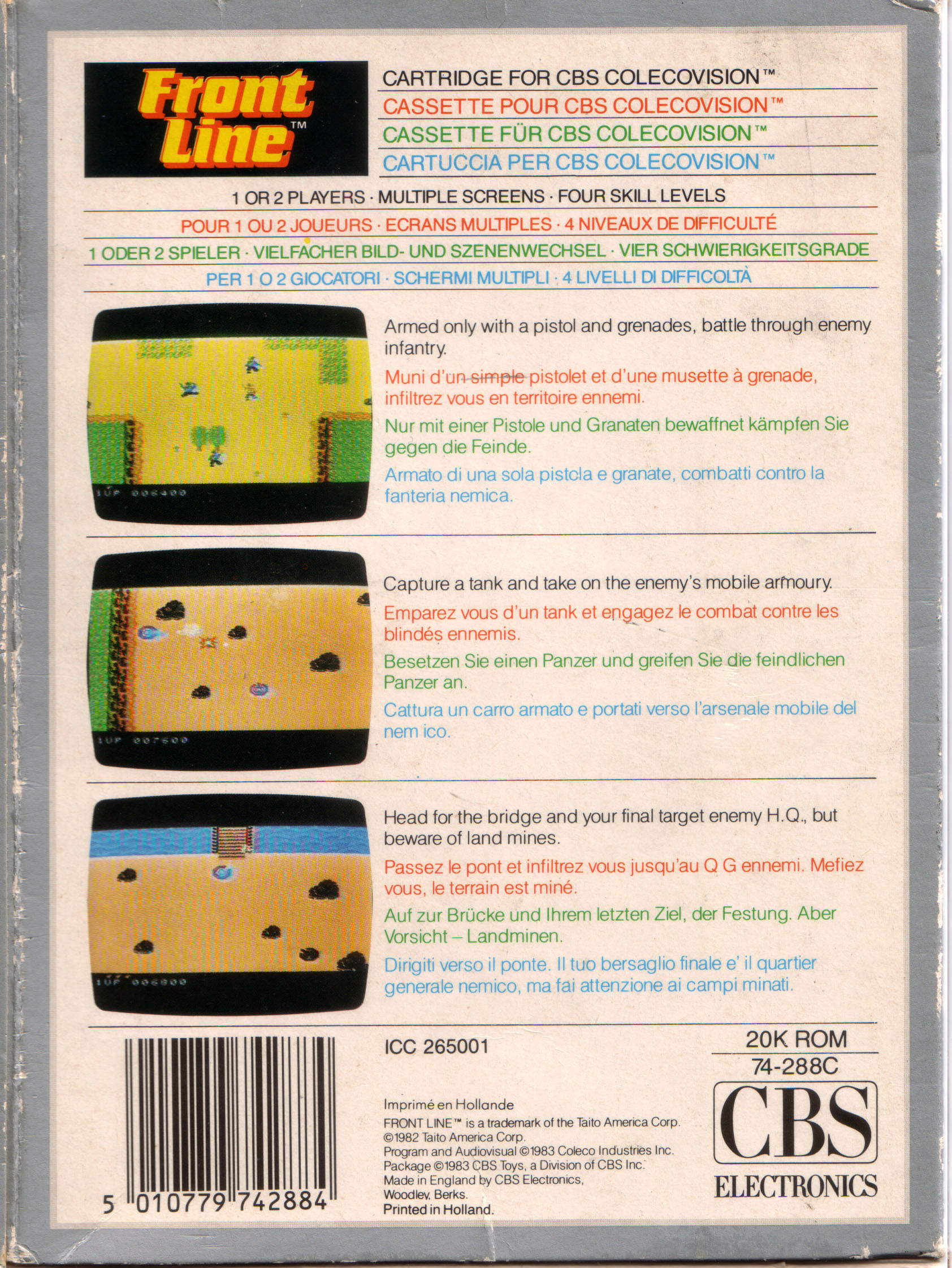 Front Line (EU) US Back Box Art