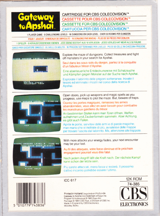 Gateway to Apshai (EU) US Back Box Art