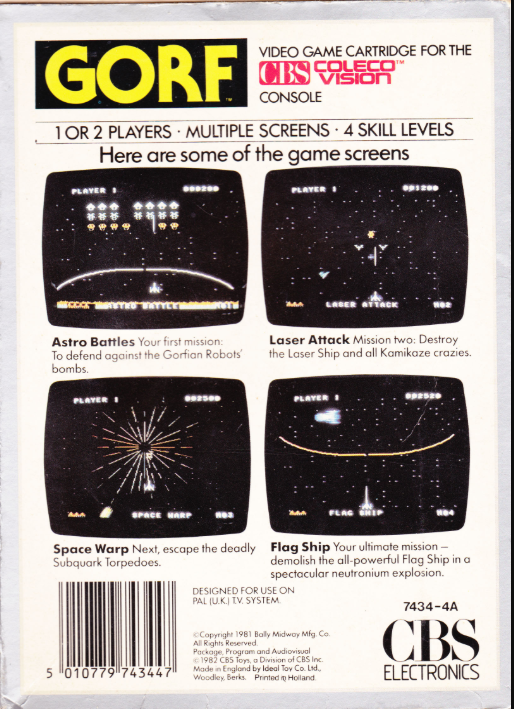 Gorf (UK) US Back Box Art