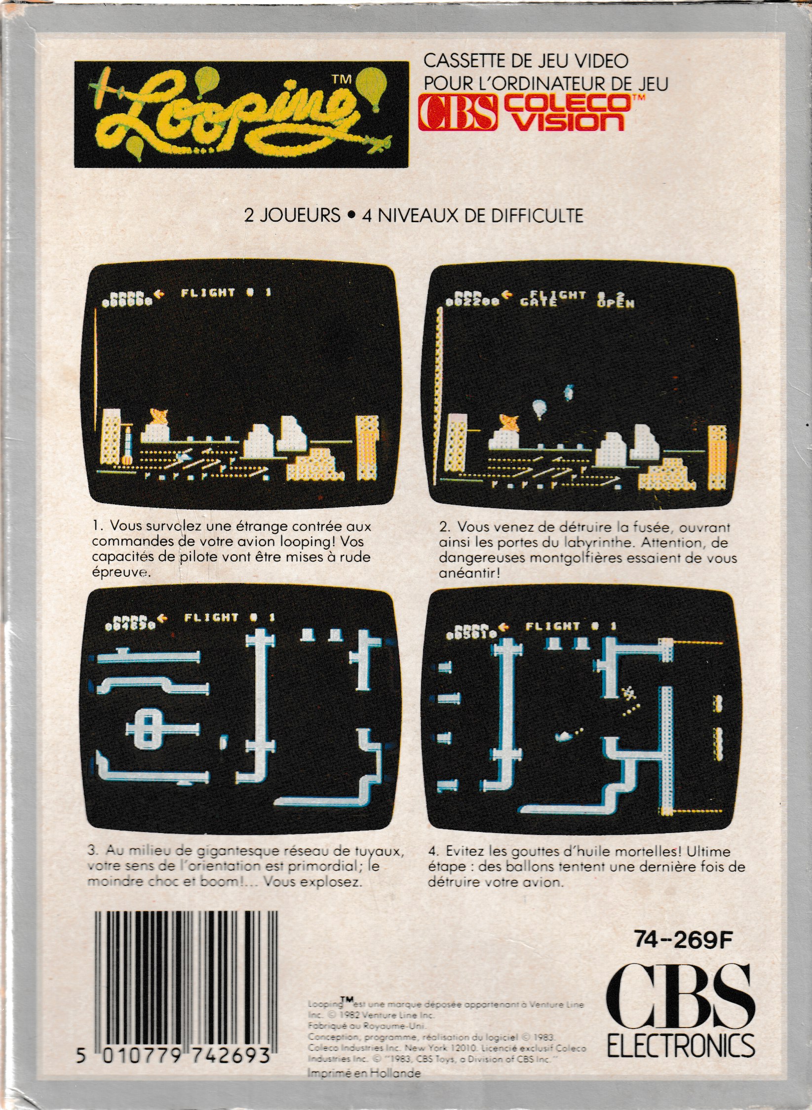 Looping (FR) US Back Box Art