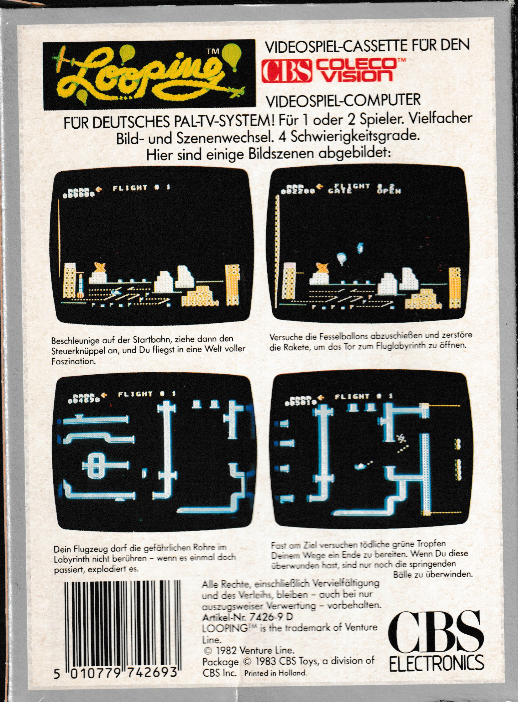 Looping (DE) US Back Box Art