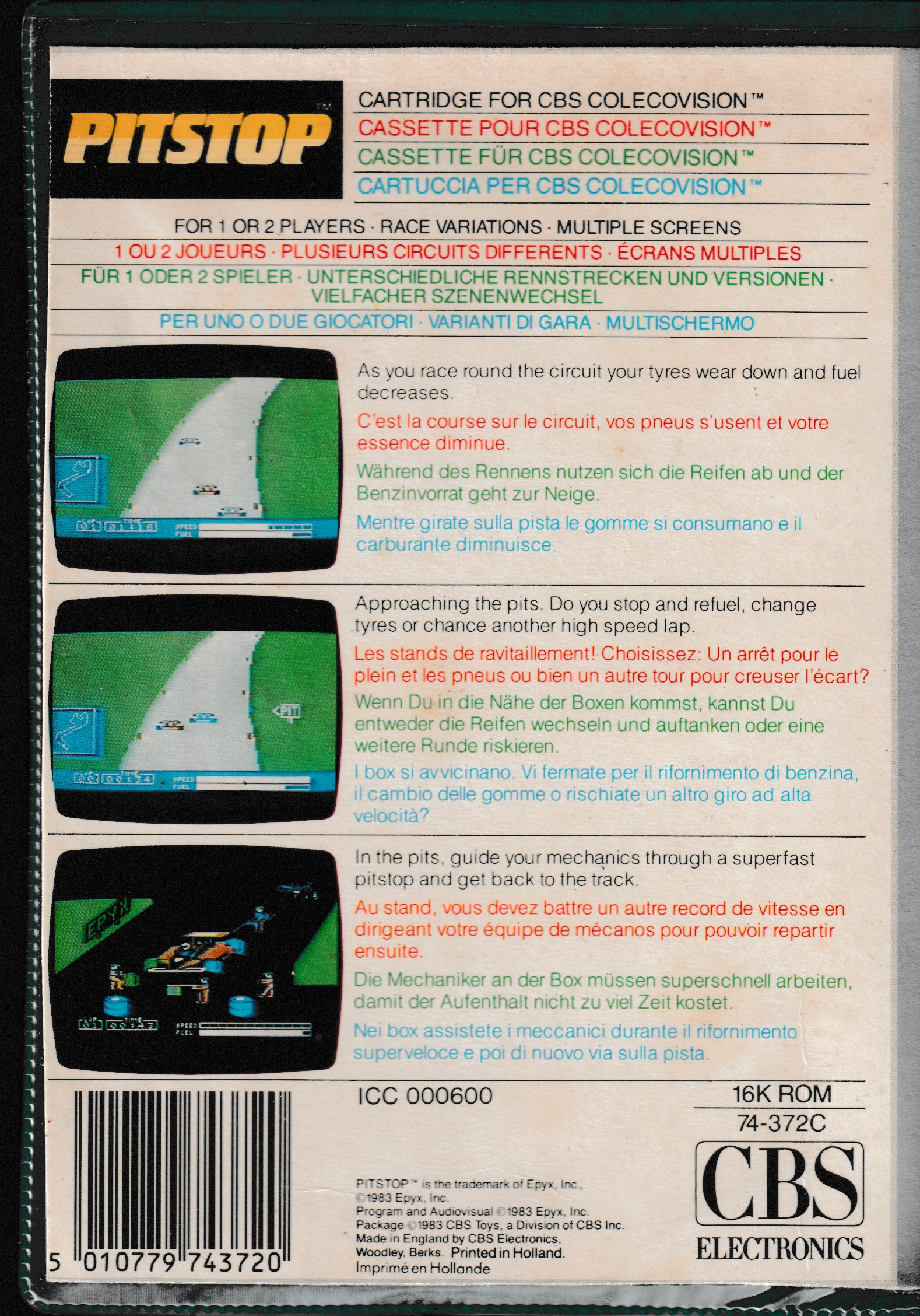 Pitstop (AU) US Back Box Art