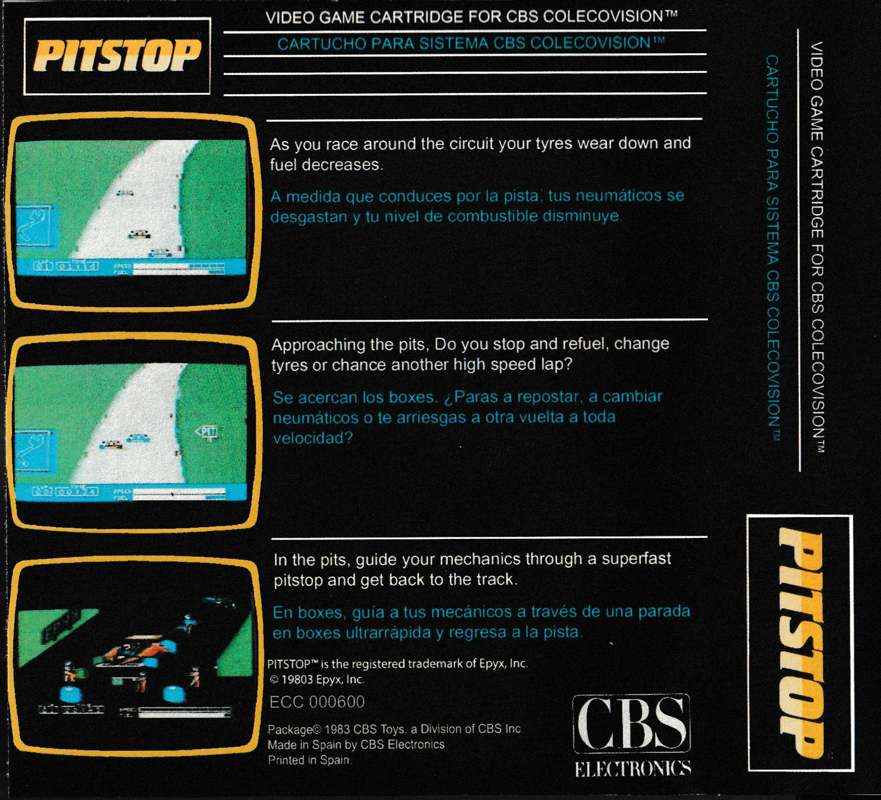 Pitstop (ES) US Back Box Art