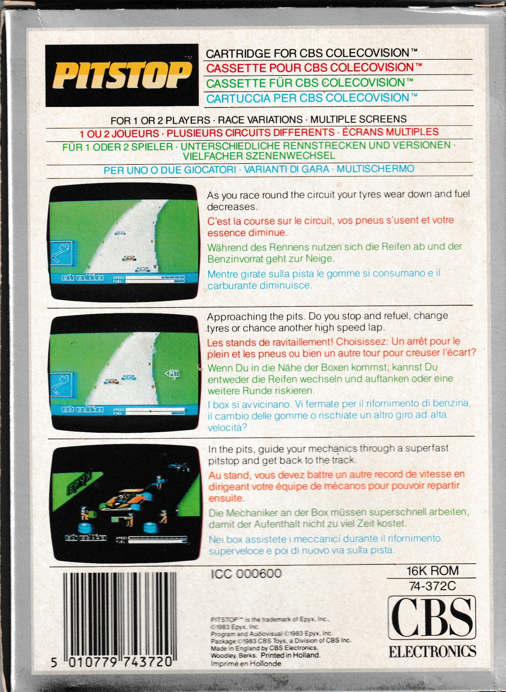 Pitstop (EU) US Back Box Art