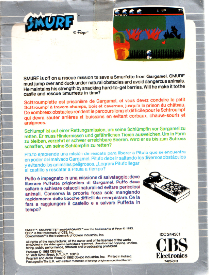 Smurf - Rescue in Gargamel's Castle (EU) Box art