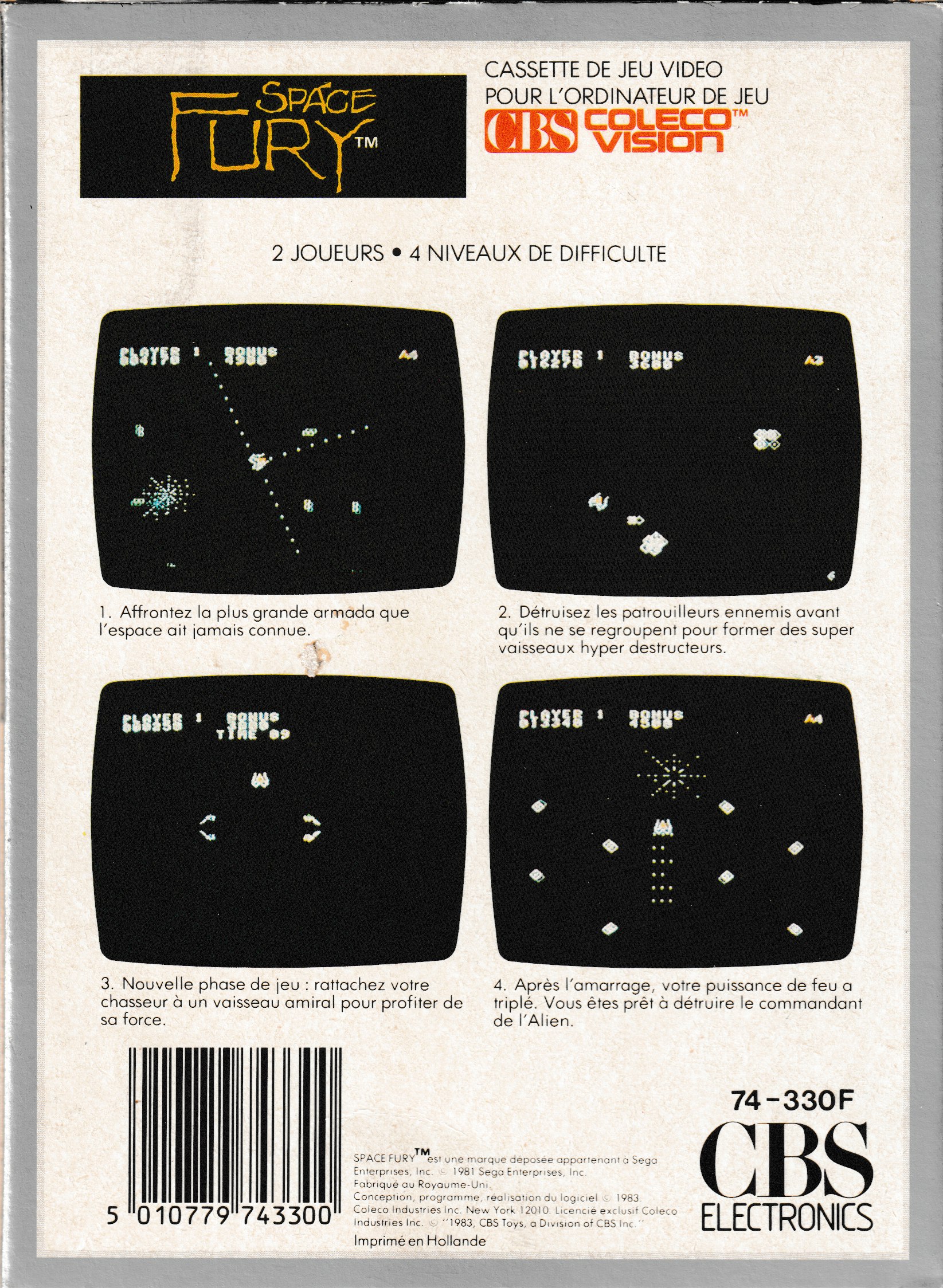 Space Fury (FR) US Back Box Art