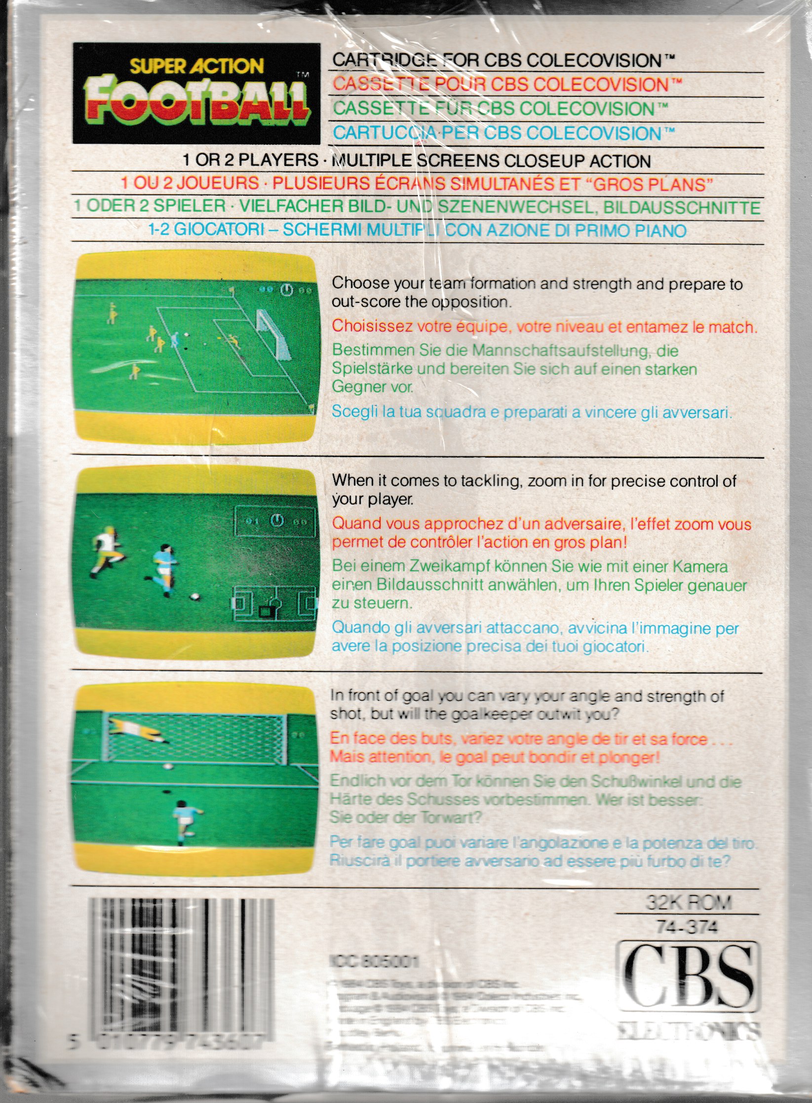 Super Action Football (Soccer) (EU) US Back Box Art