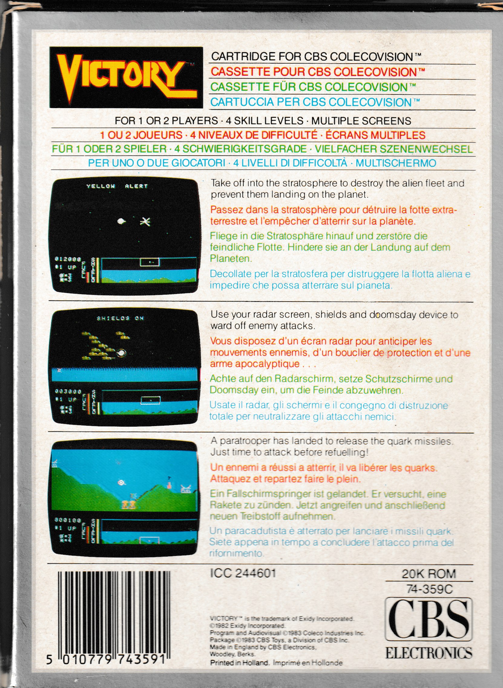 Victory (EU) US Back Box Art
