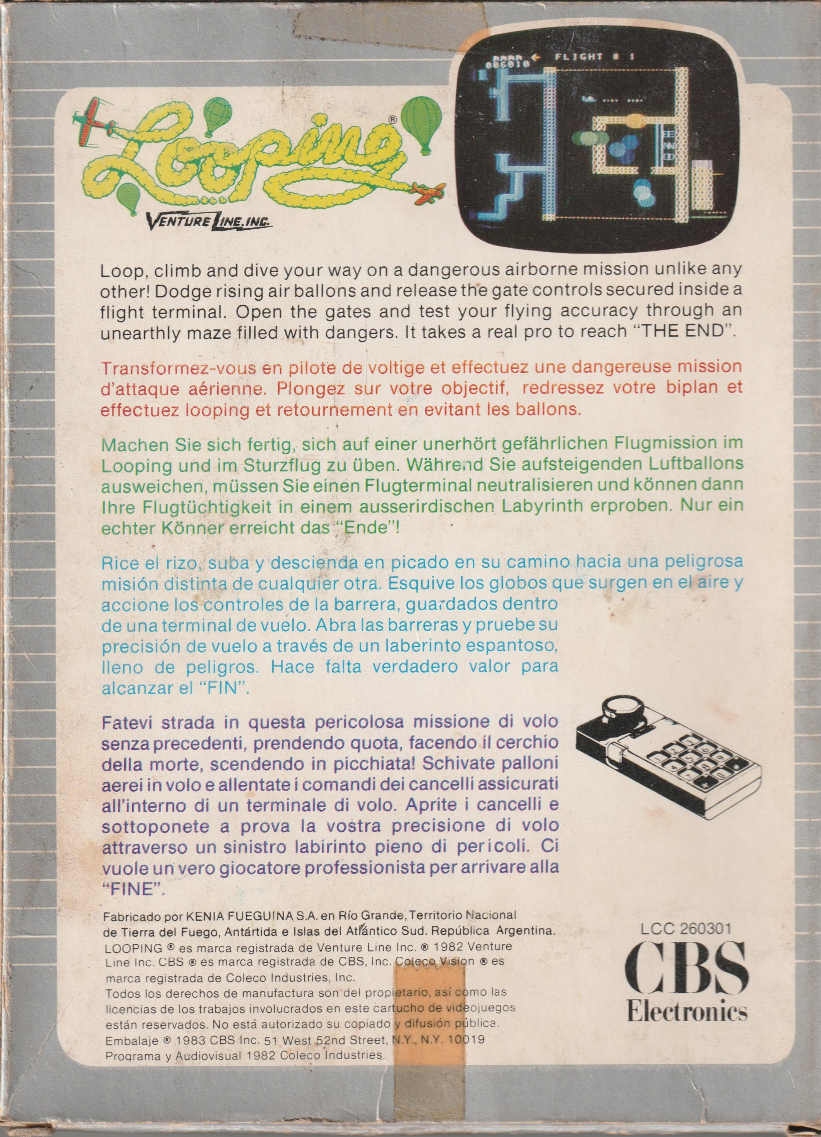 Looping (AR) US Back Box Art