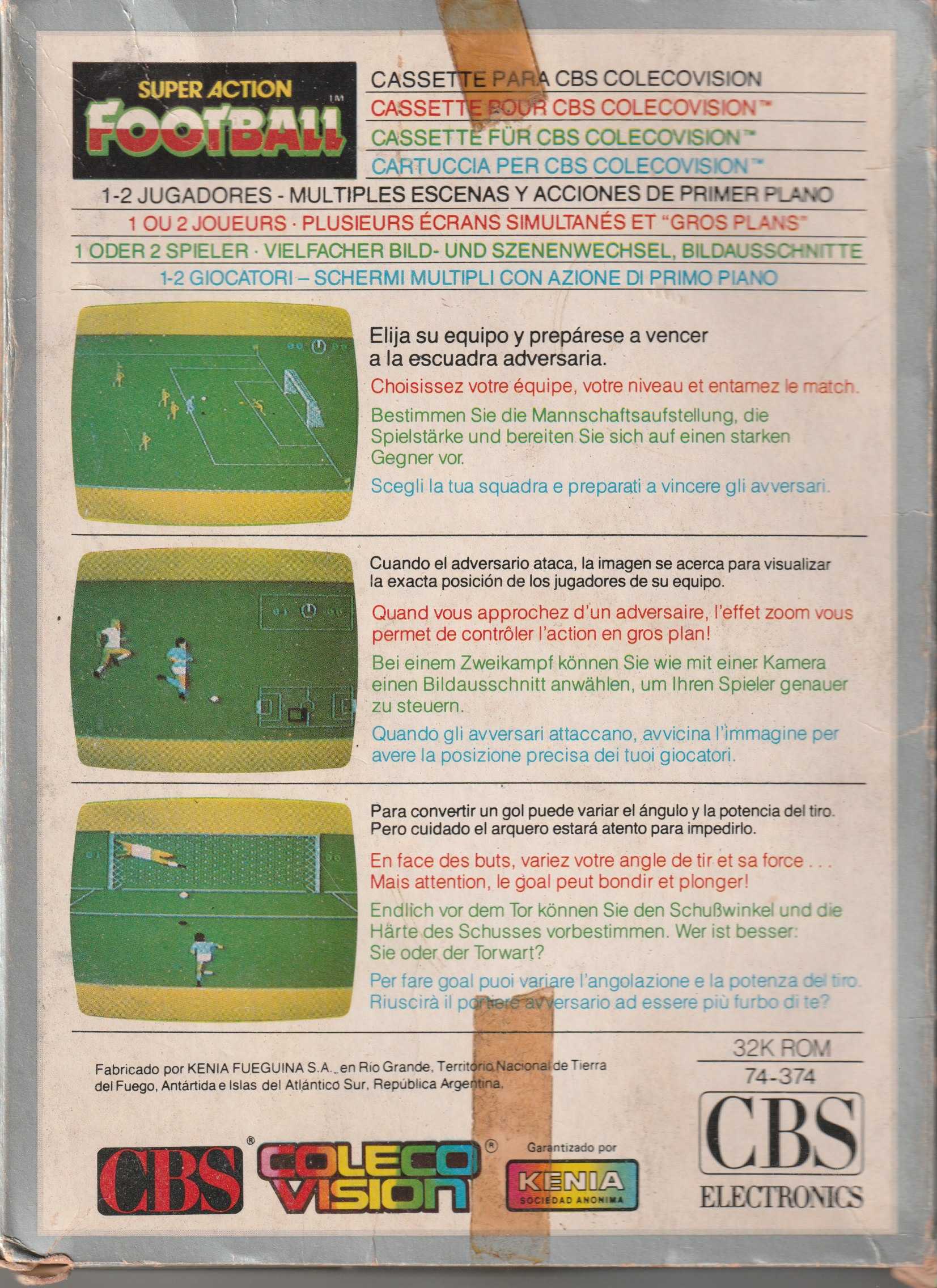 Super Action Football (Soccer) (AR) AR Back Box Art