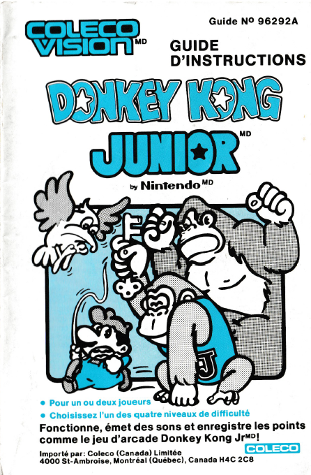 Donkey Kong Junior (CA) US User Manual