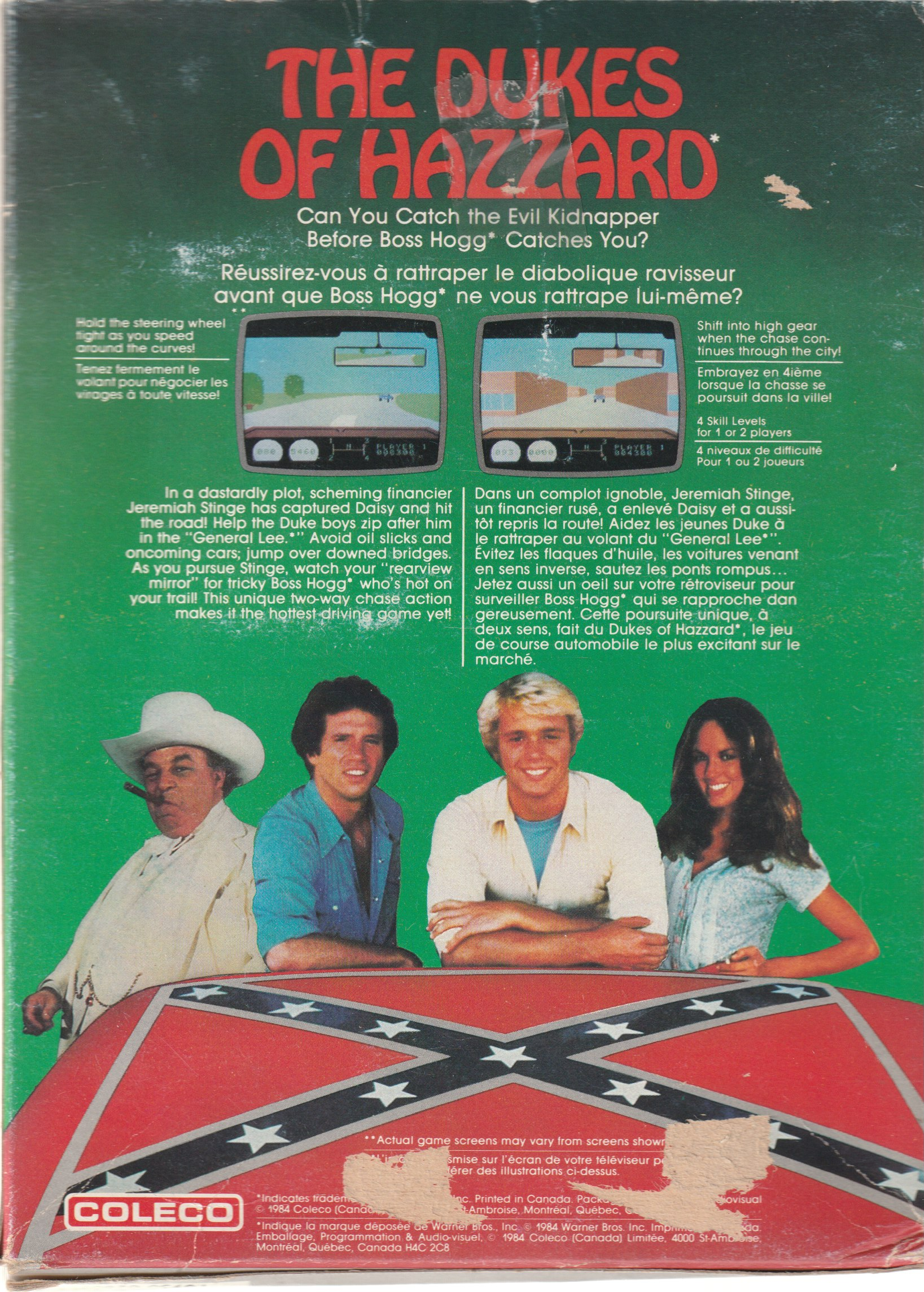 Dukes of Hazzard (CA) US Back Box Art
