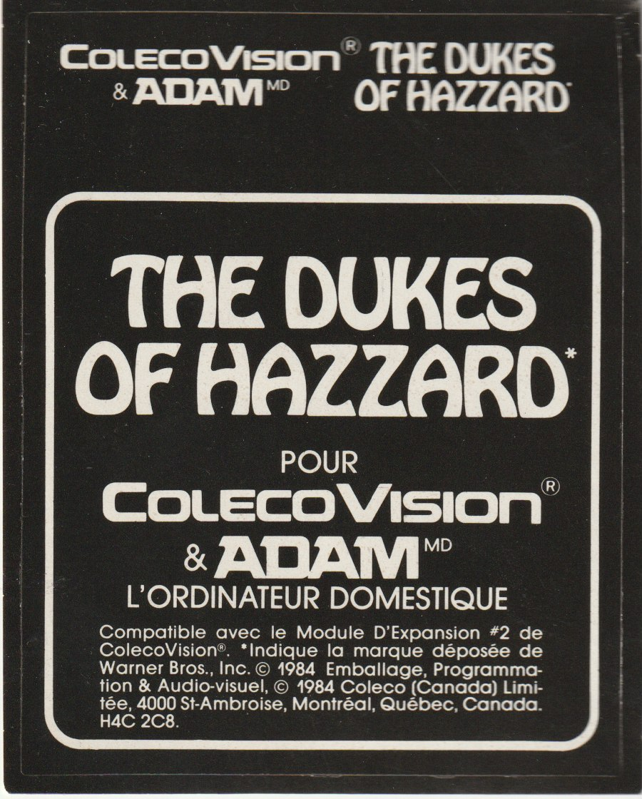 Dukes of Hazzard (CA) Cartridge Label