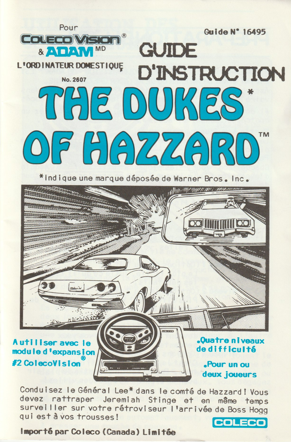 Dukes of Hazzard (CA) US User Manual