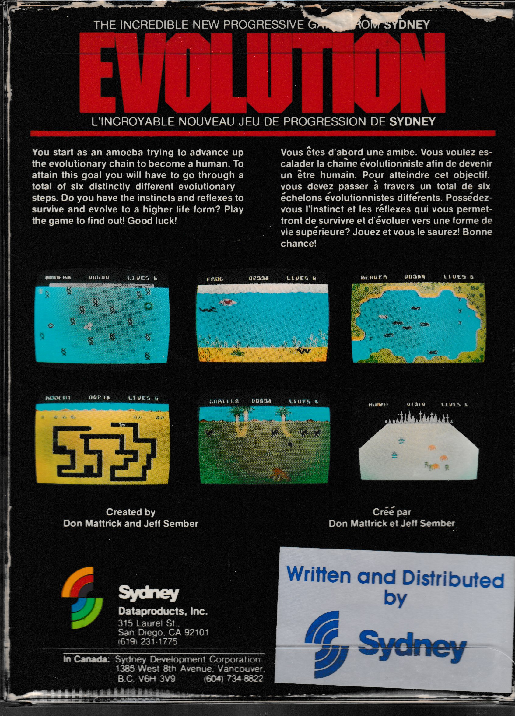 Evolution (CA) US Back Box Art
