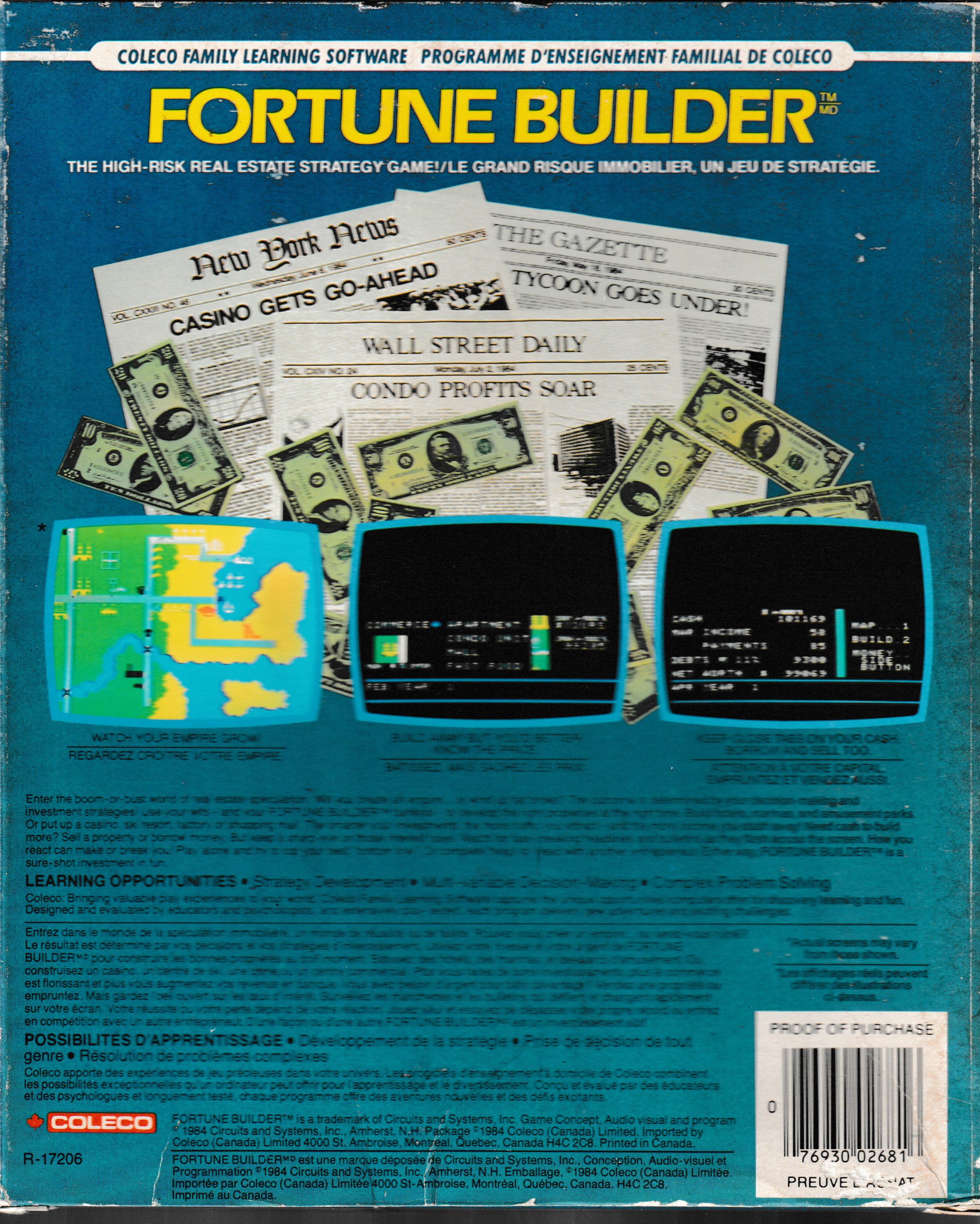 Fortune Builder (CA) US Back Box Art