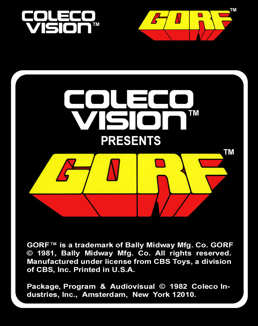 Gorf (CA) Cartridge Label