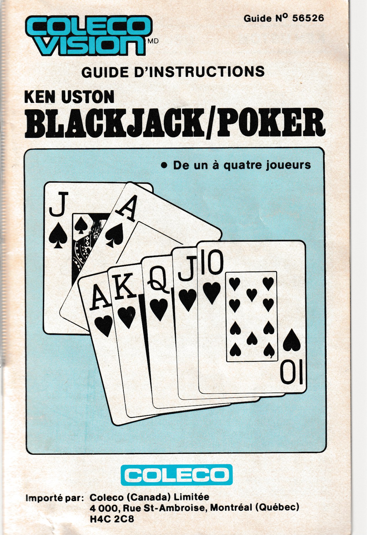 Ken Uston Blackjack & Poker (CA) US User Manual