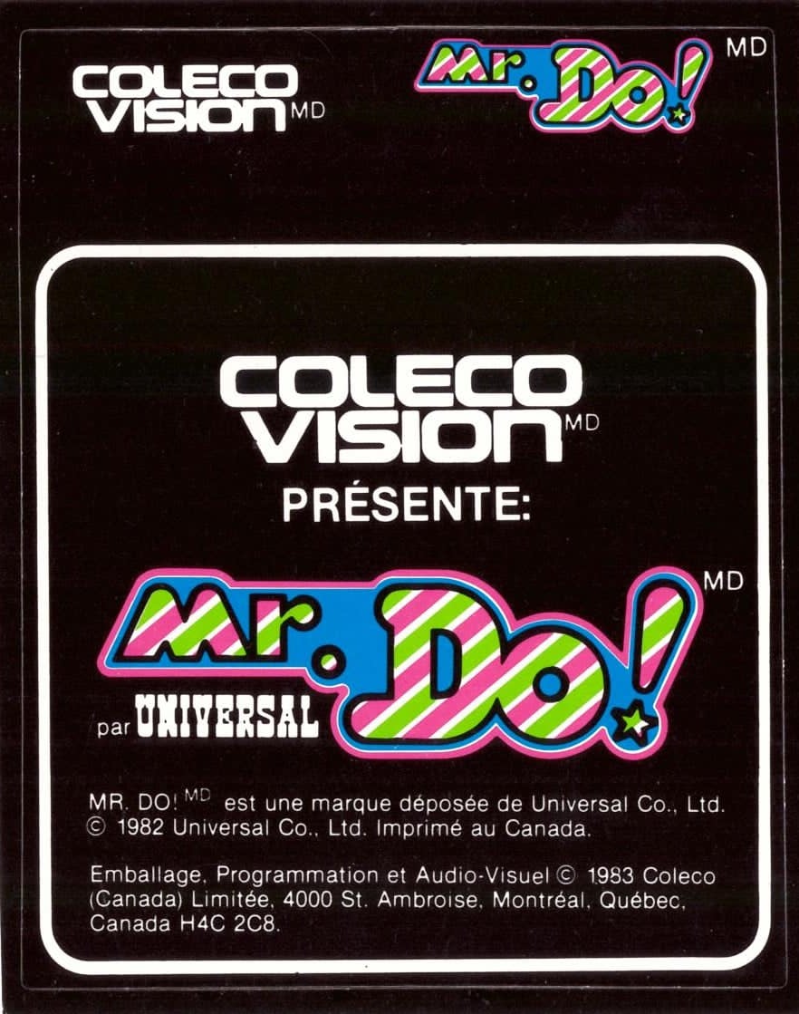 Mr. Do! (CA) Cartridge Label