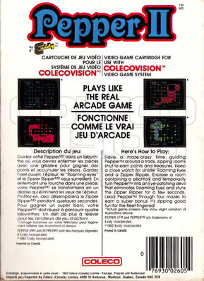 Pepper II (CA) US Back Box Art