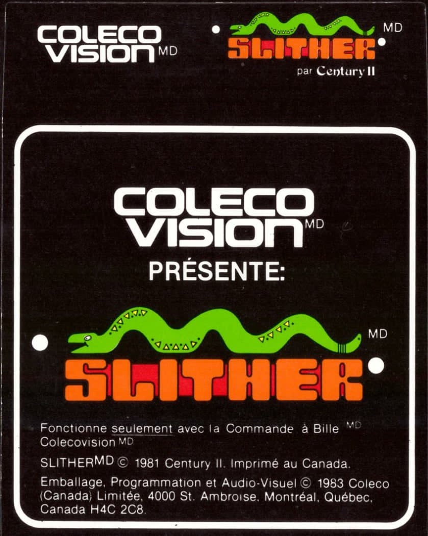 Slither (CA) Cartridge Label