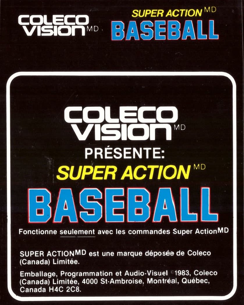 Super Action Baseball (CA) Cartridge Label