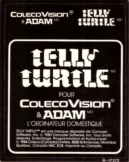 Telly Turtle (CA) Cartridge Label