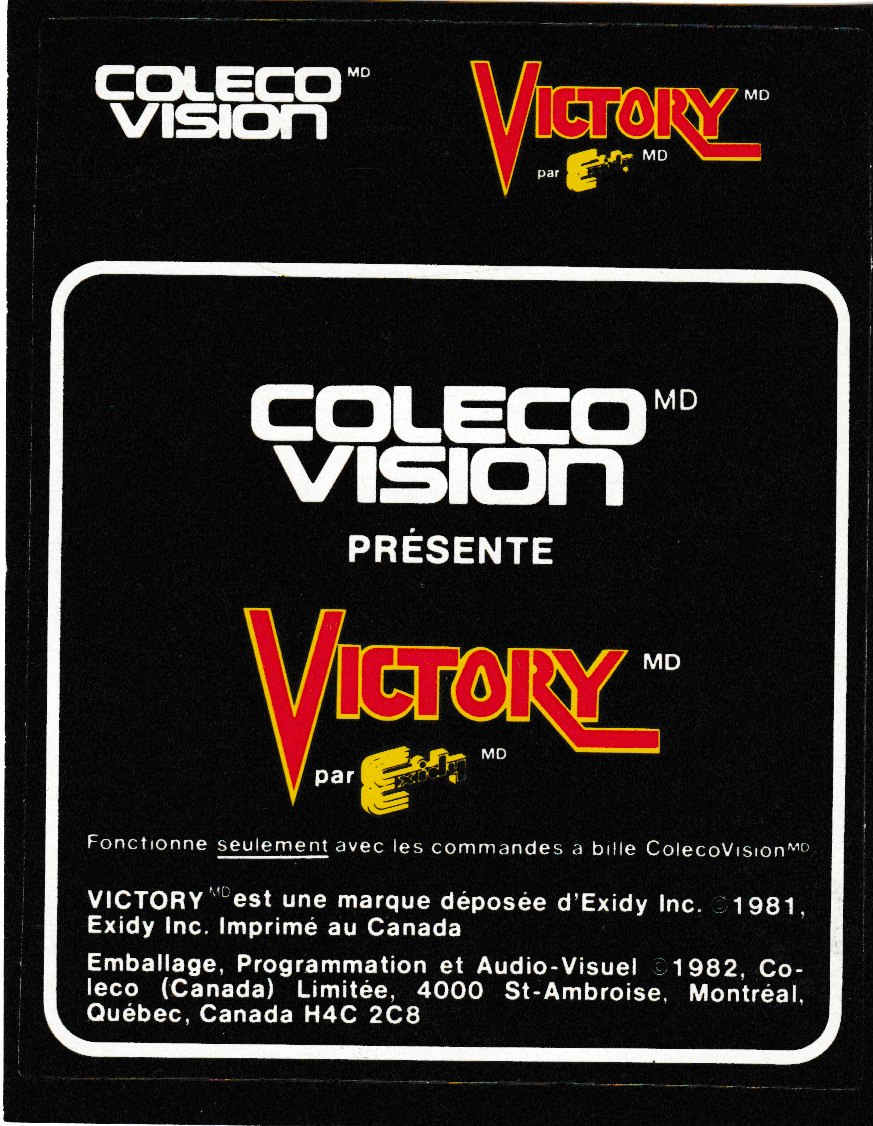 Victory (CA) Cartridge Label