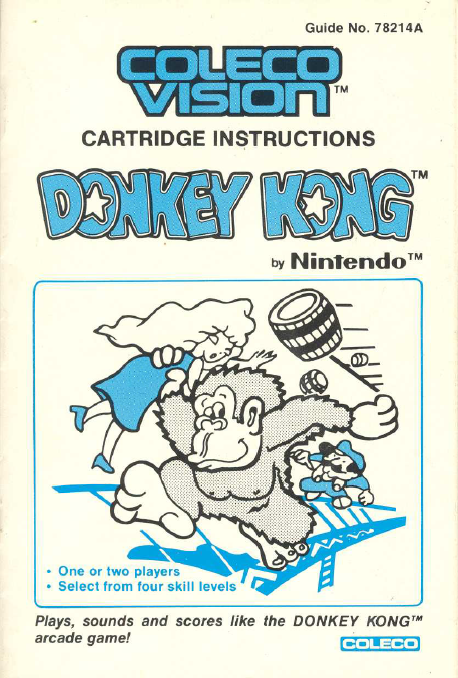 Donkey Kong (16K Version) US User Manual