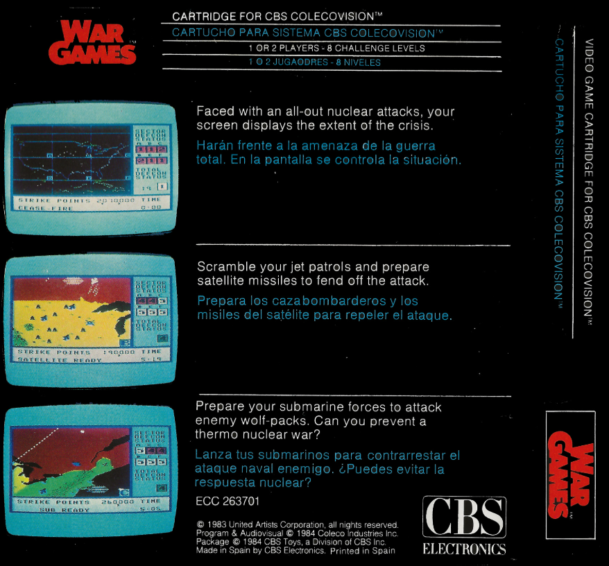 WarGames CBS5 Back Box Art