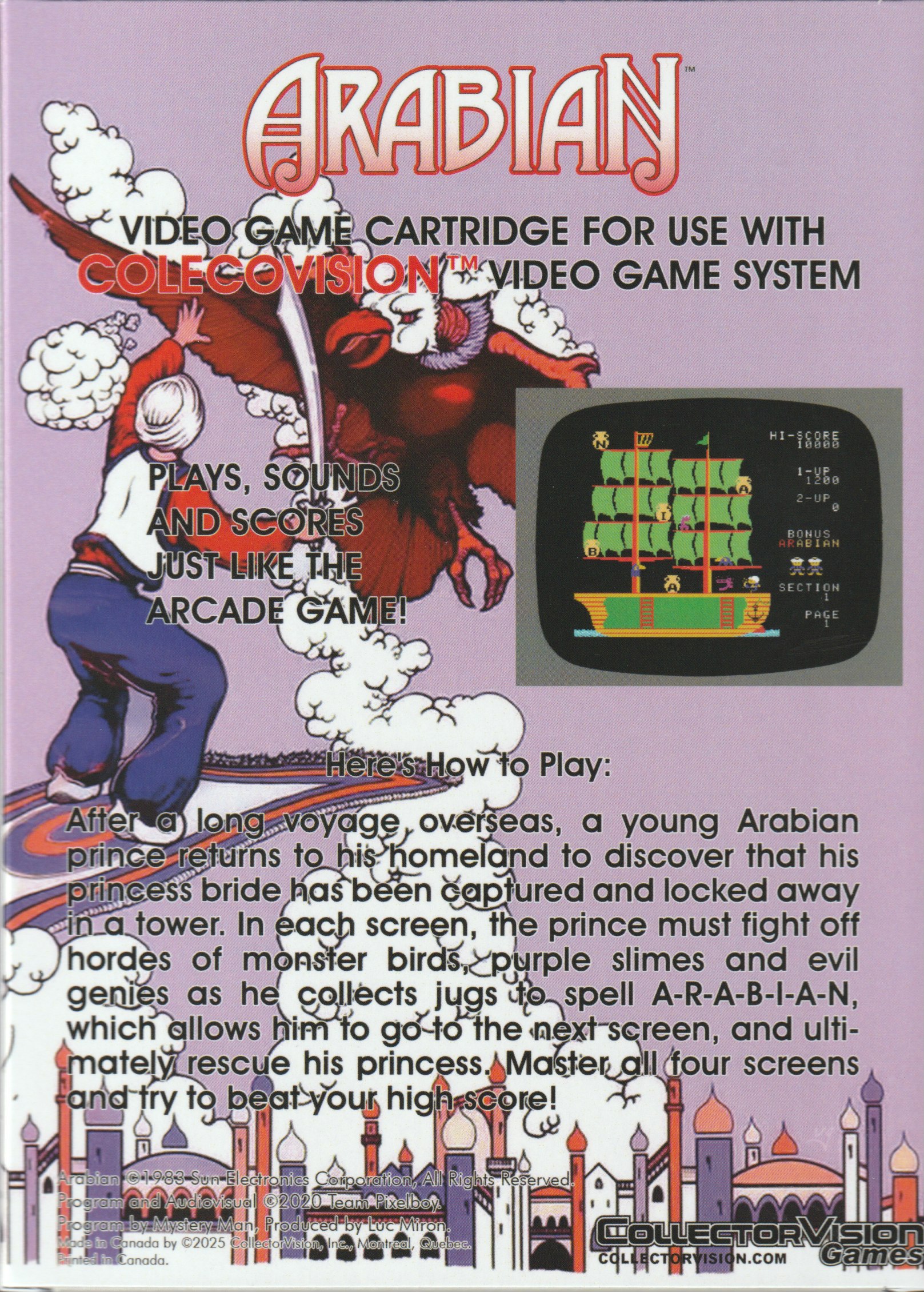 Arabian US Back Box Art