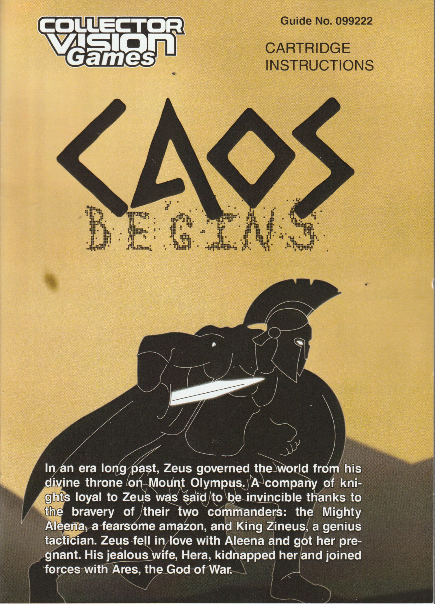 Caos Begins (Re-Release) US User Manual