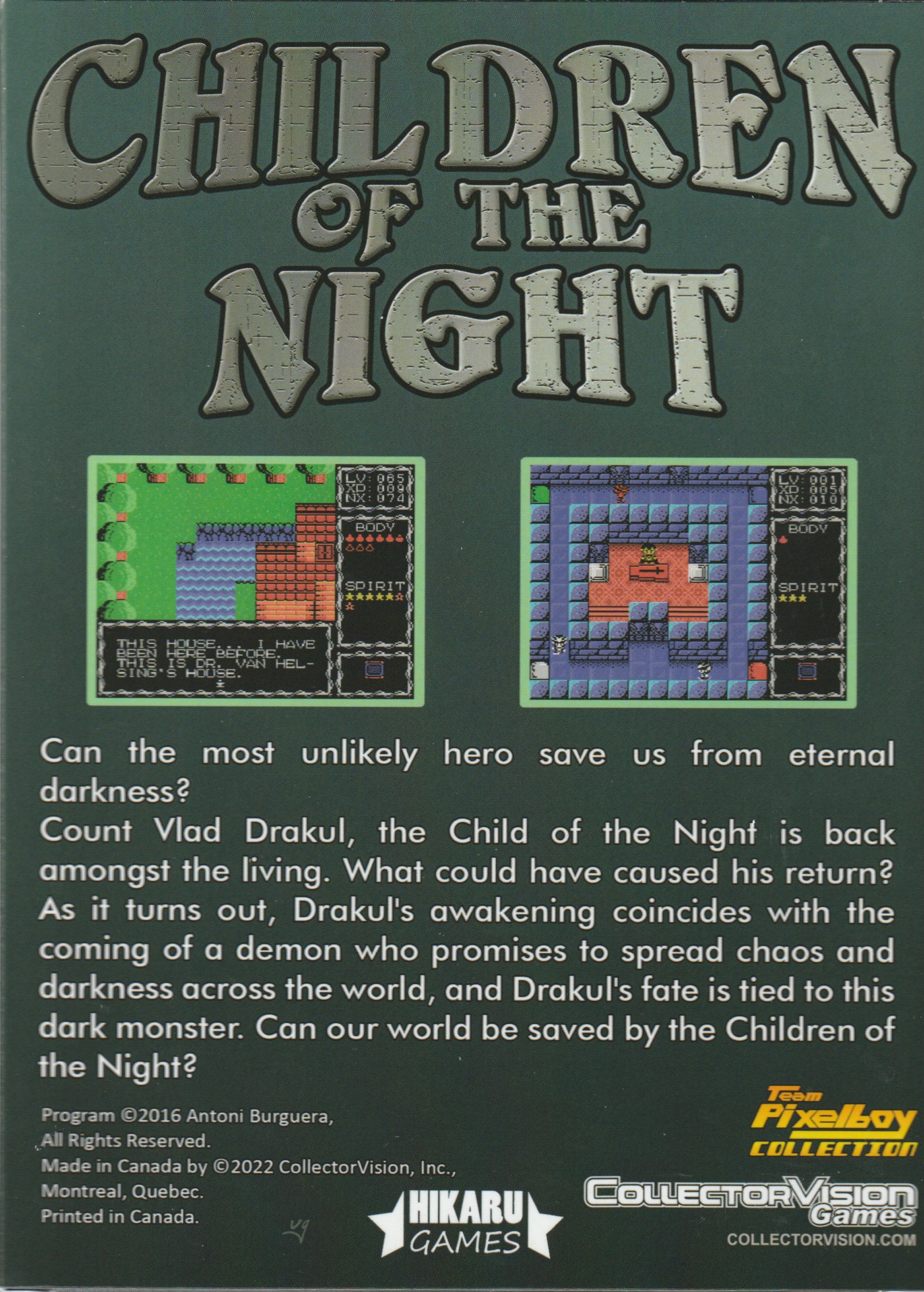 Children of the Night (Re-Release) US Back Box Art
