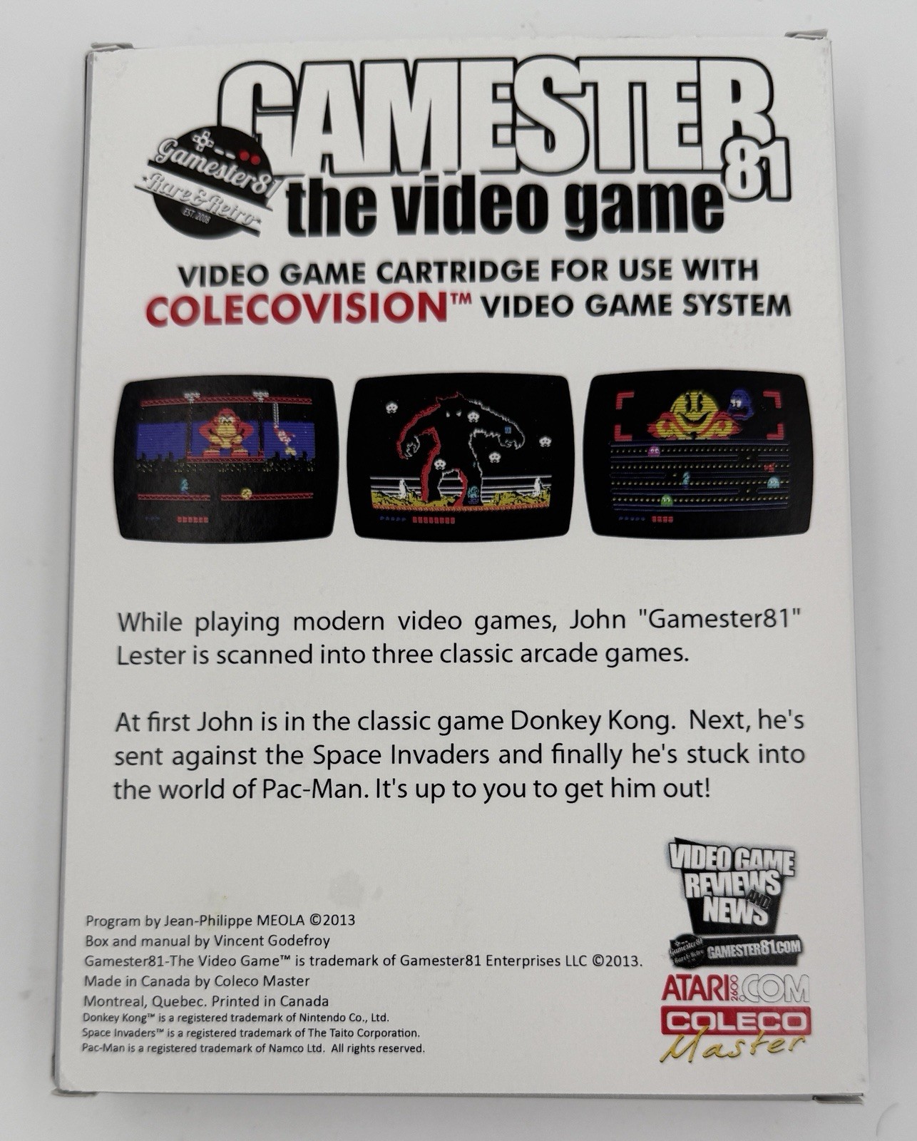 Gamester 81: The Video Game (Las Vegas) US Back Box Art