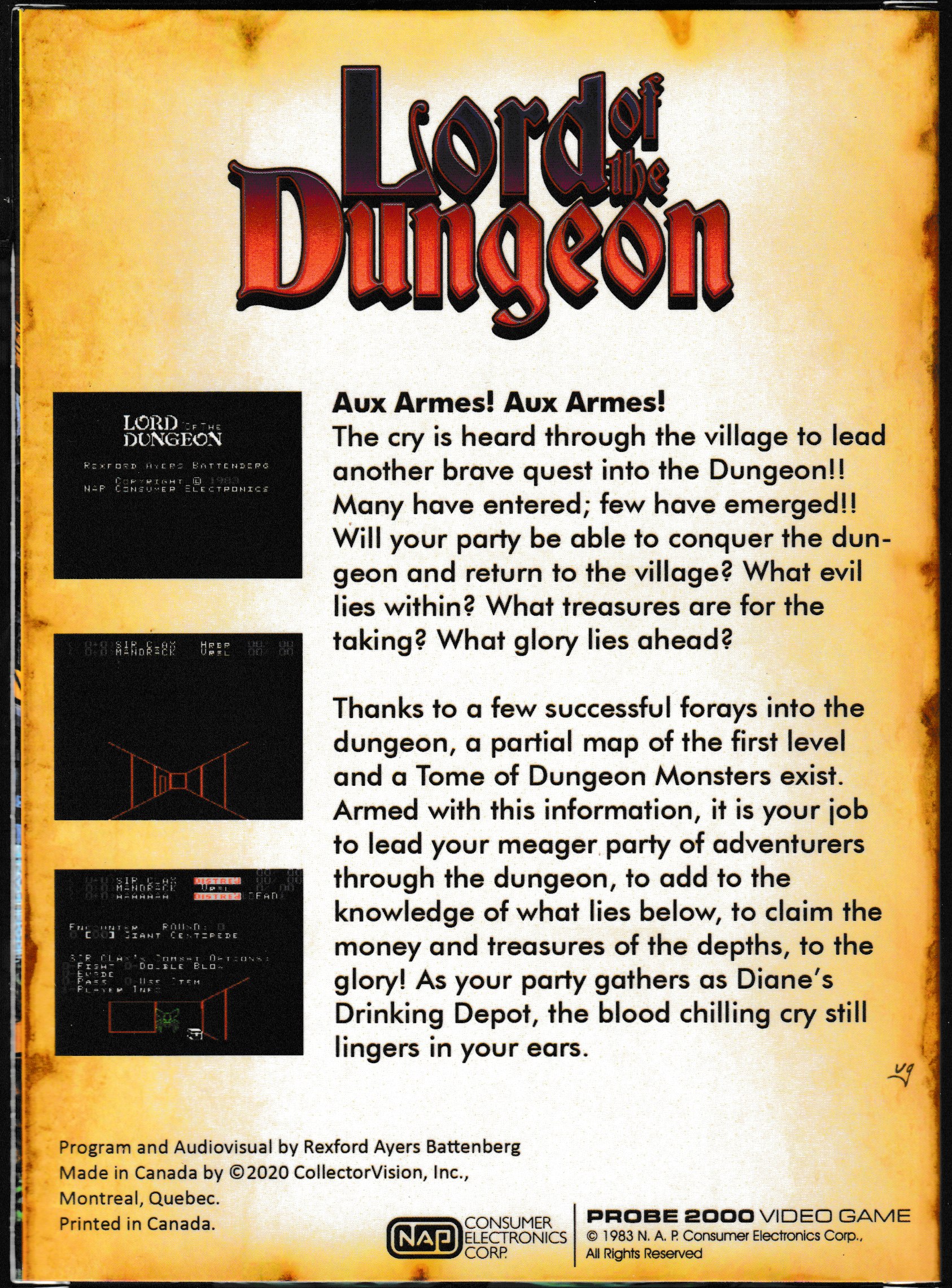 Lord of the Dungeon (Re-Release) US Back Box Art