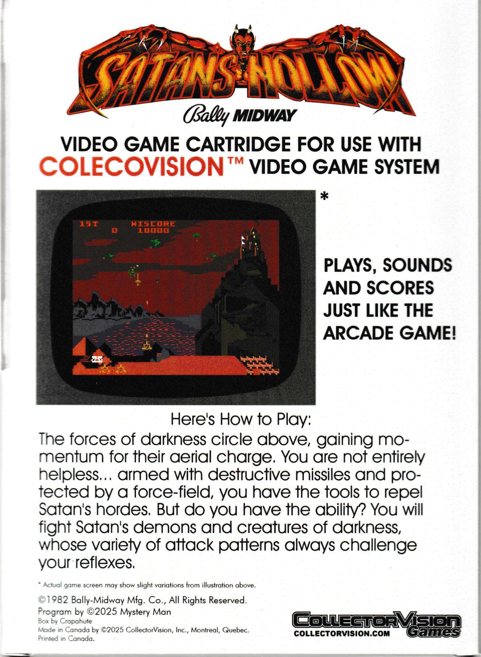 CollectorVision Club 2025 Secret Game 1 US Back Box Art