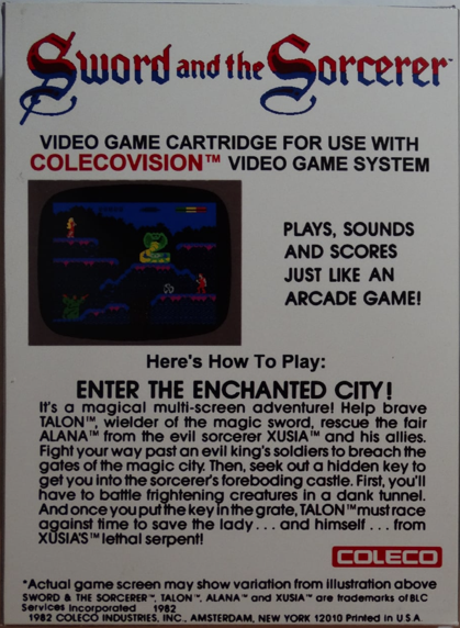 Sword and the Sorcerer  (Demo) US Back Box Art