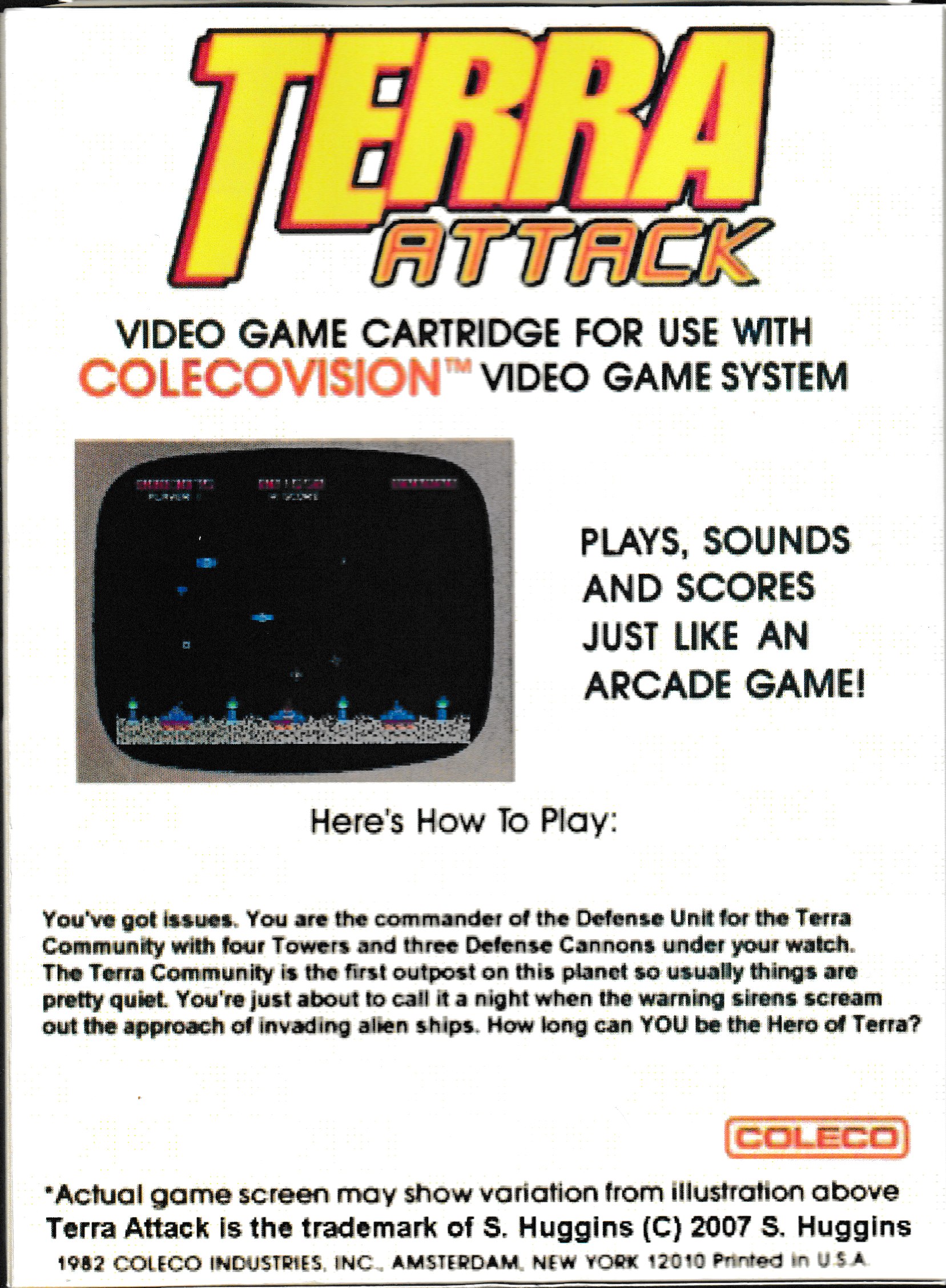 Terra Attack US Back Box Art